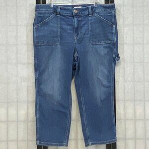 Edgely Carpenter Utility Denim Jeans 22W Short Medium Wash Relaxed Fit Workwear